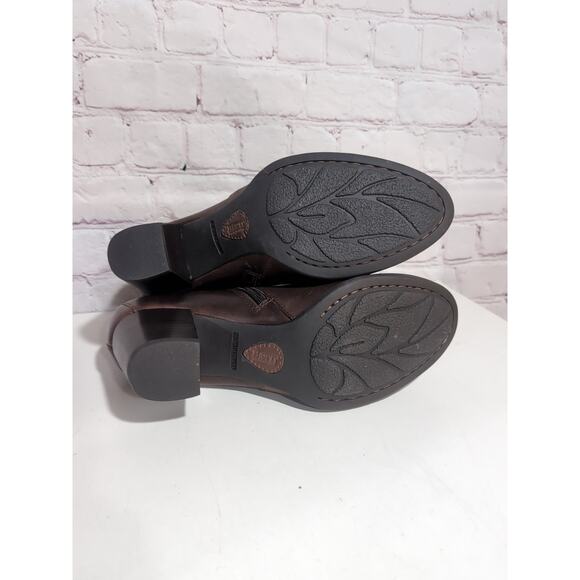 Born Alter Cognac Brown Leather Ankle Boot Women's Size 9.5 Side Zip EUC - Picture 11 of 14